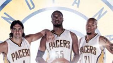 Luis Scola, Roy Hibbert y Daviw West, los referentes de Indiana en la pintura.