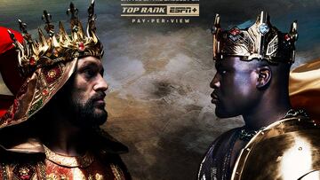 Cartel del combate entre Tyson Fury y Francis Ngannou.