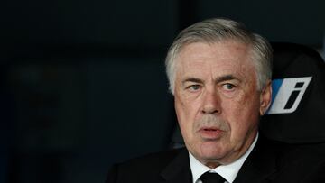 FILE PHOTO: Soccer Football - LaLiga - Real Madrid v Rayo Vallecano - Santiago Bernabeu, Madrid, Spain - May 24, 2023 Real Madrid coach Carlo Ancelotti before the match REUTERS/Violeta Santos Moura/File Photo