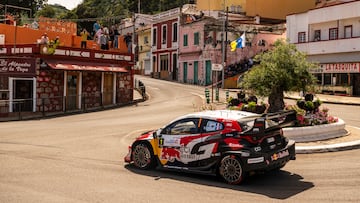 Sébastien Ogier, con el Toyota en el Rally Islas Canarias.