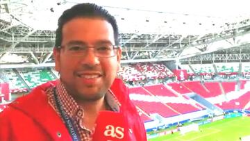 Alejadro Gómez analiza el último entrenamiento de la Selección Mexicana previo al juego contra Portugal en Kazán, Rusia.