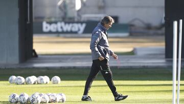 Pellegrini, en un entrenamiento.