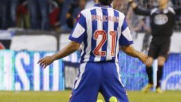 Juan Carlos Valerón, en Riazor