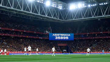 31/03/26 PARTIDO AMISTOSO CORNELLA RCDE STADIUM
SELECCION ESPAÑOLA ESPAÑA - EGIPTO
PANORAMICA VISTA GENERAL NUEMRO DE ASISTENTES VIDEOMARCADOR