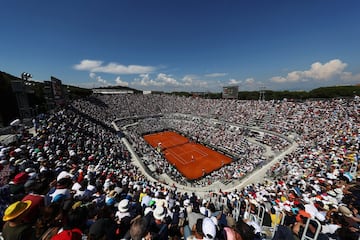 Vista general del Foro Itálico, estadio donde se ha celebrado la semifinal del Masters de Roma entre Rafael Nadal y Novak Djokovic.