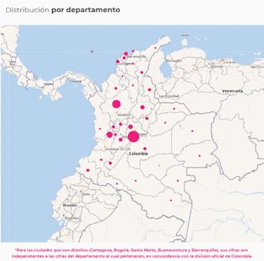 Mapa de casos y muertes por coronavirus por departamentos en Colombia: hoy, 3 de febrero