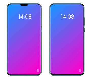 Un render conceptual sobre el Lenovo Z5. A la izq con el notch que est&aacute; de moda, a la derecha con el dise&ntilde;o que sugiere el teaser