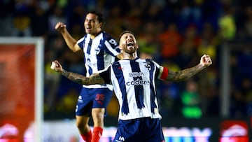 Soccer Football - Liga MX - Quarter Final - Second Leg - Club America v Monterrey - Estadio Azteca, Mexico City, Mexico - November 29, 2025 Monterrey's Sergio Ramos and Iker Fimbres celebrate after the match REUTERS/Raquel Cunha TPX IMAGES OF THE DAY