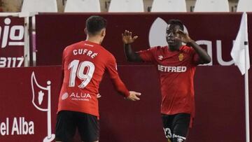 Braian Cufré, celebrando un gol del Mallorca.