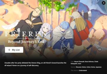 Netflix Anime Frieren: Beyond Journey's End