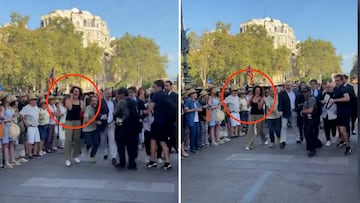 Una mujer se hace viral con Puigdemont a la carrera en una escena surrealista