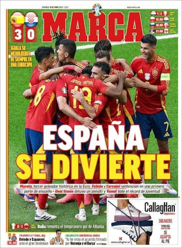 La prensa, ilusionada con la victoria de España