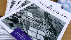 Official match programs are seen during Day One of The Championships Wimbledon 2022 at All England Lawn Tennis and Croquet Club