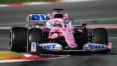 Racing Point&#039;s Mexican driver Sergio Perez drives during the tests for the new Formula One Grand Prix season at the Circuit de Catalunya in Montmelo in the outskirts of Barcelona on February 20, 2020. (Photo by LLUIS GENE / AFP)