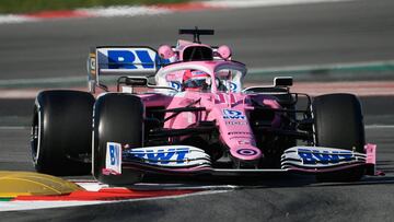 Racing Point&#039;s Mexican driver Sergio Perez drives during the tests for the new Formula One Grand Prix season at the Circuit de Catalunya in Montmelo in the outskirts of Barcelona on February 20, 2020. (Photo by LLUIS GENE / AFP)