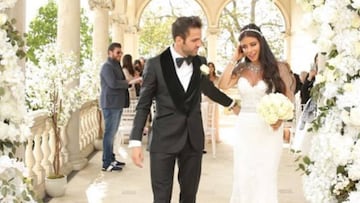 Cesc F&agrave;bregas y Daniella Semaan en su boda.