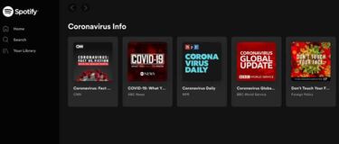 Spotify también te contará las últimas noticias sobre el coronavirus