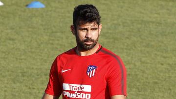 Diego Costa en un entrenamiento. 