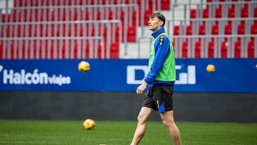 Budimir durante el entrenamiento de hoy.
