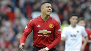 Alexis Sánchez en el último partido del United.