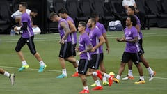 Los jugadores del Real Madrid durante un entrenamiento en su gira por Estados Unidos.
