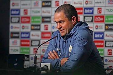    Andre Soares Jardine head coach of America during press conference after the 13th round match between Tijuana and America as part of the Liga BBVA MX, Torneo Apertura 2024 at Caliente Stadium on October 23, 2024 in Tijuana, Baja California, Mexico.