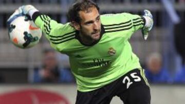 Diego López, durante el partido.