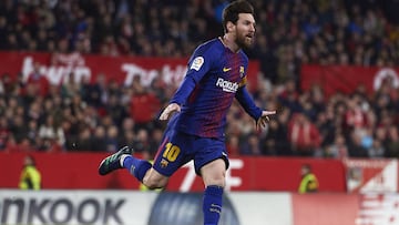 Messi, tras marcar el gol del empate entre el Sevilla.