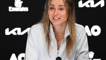 Paula Badosa, en la rueda de prensa posterior a su derrota contra Aryna Sabalenka en el Open de Australia.