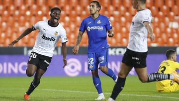 Yunus Musah, tras su gol ante el Getafe. 