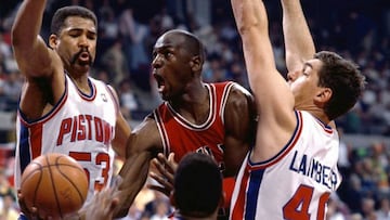 Michael Jordan, durante un partido de la NBA entre los Chicago Bulls y los Detroit Pistons
