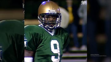 A video from the early 200s shows the NBA star dominating in a different sport, back when he was a wide receiver for the St.Vincent-St. Mary football team.