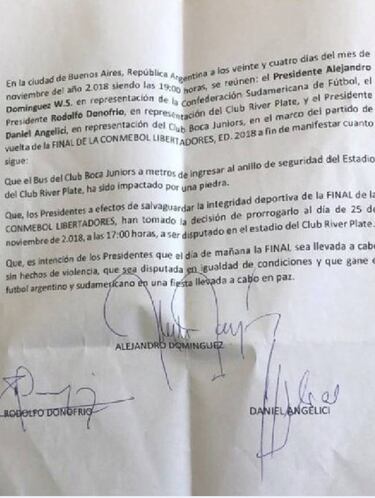 La presión de la Conmebol para que el partido se juegue sí o sí