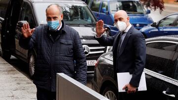 Javier Tebas y Luis Rubiales, entrando en el CSD.