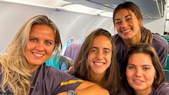 Moller, Maite Oroz, Bruun y Carla Camacho, en el viaje a Noruega.