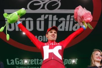 Rein Taaramae celebra la victoria de etapa.