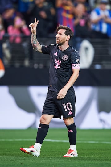 Messi celebra su gol ante el Club Amrica