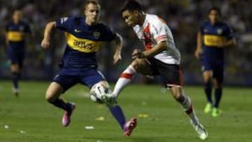 Teo Guti&eacute;rrez deber&aacute; luchar para superar la marca de los defensas de Boca.