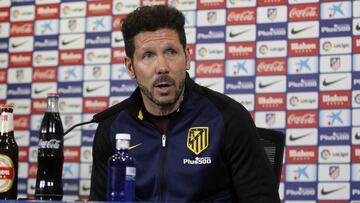 Simeone en rueda de prensa. 