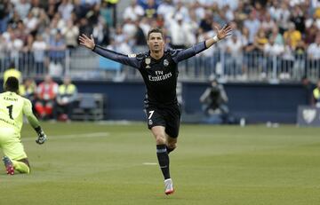 0-1. Cristiano Ronaldo celebra el primer gol.