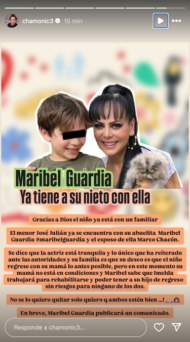 Maribel Guardia recupera a su nieto, tras pelea con su nuera: “No se lo quiero quitar, solo quiero que estén bien”