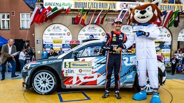 Dani Sordo en una prueba del Europeo de Rallys en 2018.
