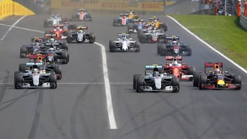 Salida del GP Hungría 2016.