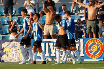 Los jugadores del Espanyol celebran el 2-0, de Dani Villahermosa.
