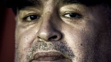 FILE - OCTOBER 30, 2020: Argentine football legend, Diego Armando Maradona, turns 60 today, the former player was born on October 30, 1960 BUENOS AIRES, ARGENTINA - FEBRUARY 22: Diego Maradona coach of Gimnasia y Esgrima La Plata looks on during a match between Independiente and Gimnasia y Esgrima La Plata as part of Superliga 2019/20 at Estadio Libertadores de America on February 22, 2020 in Buenos Aires, Argentina. (Photo by Marcelo Endelli/Getty Images)