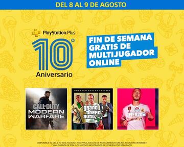 Del 8 de agosto a las 00:01 al 9 de agosto a las 23:59, el online de PS4 será gratis.