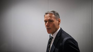 MOSCOW, RUSSIA - JULY 12: Marco van Basten arrives to the media briefing with FIFA Technical Study Group (TSG) at Luzhniki Stadium on July 12, 2018 in Moscow, Russia. (Photo by Joosep Martinson - FIFA/FIFA via Getty Images)
