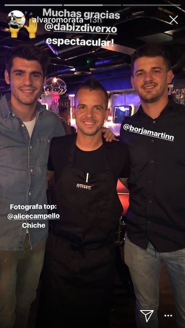 Dabiz Mu?oz, part赤cipe de la celebraci車n del cumplea?os de ?lvaro Morata