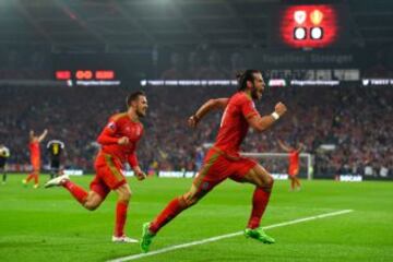 1-0. Gareth Bale celebró el primer tanto.