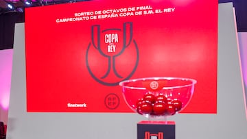 Un bombo de un sorteo de la Copa del Rey en la temporada 2021-2022.
